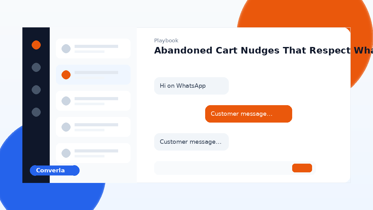 WhatsApp abandoned cart nudge cover for Converla