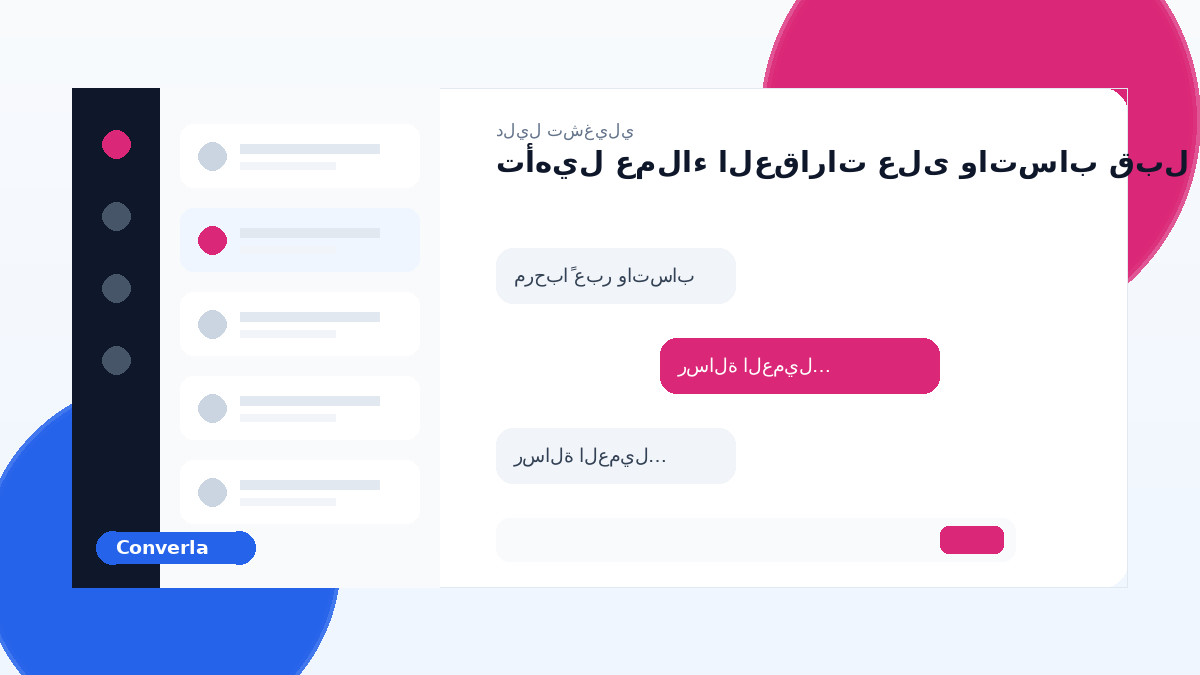 غلاف مقال Converla: تأهيل عملاء العقارات على واتساب قبل الوسيط